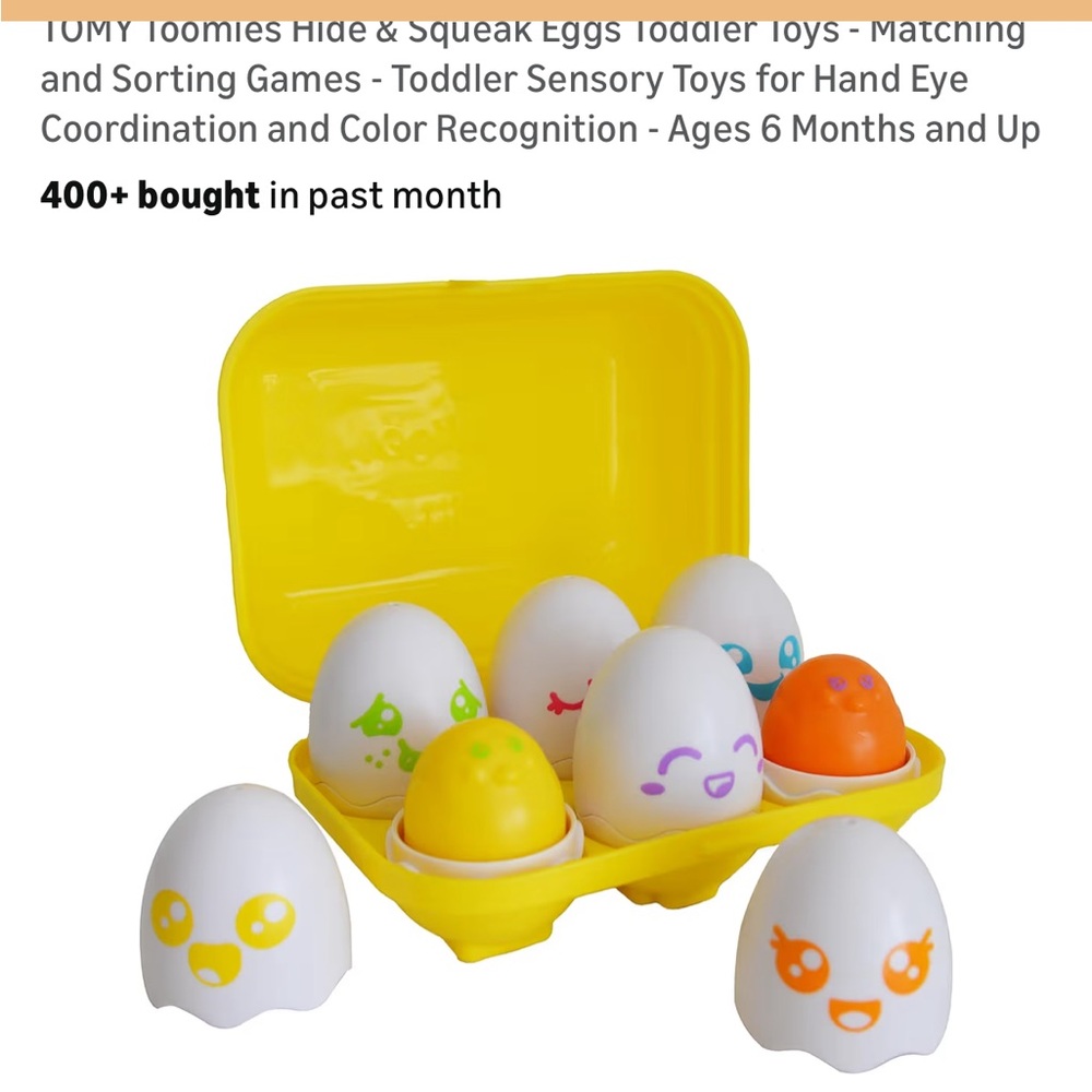 Tomy Colorful Egg Shape & Color Learning Toy Set with Yellow Case